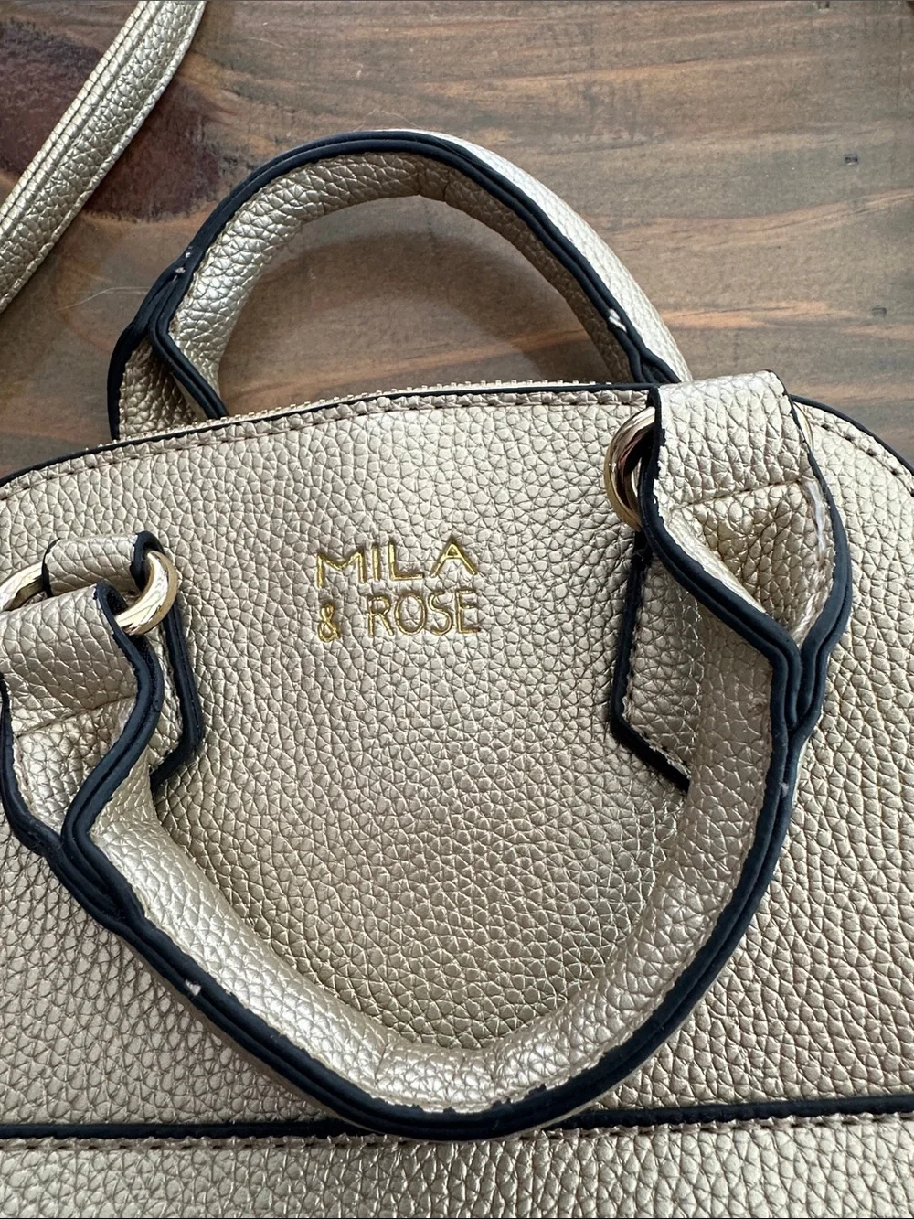Cream Pebbled Crossbody Bag with Top Handles